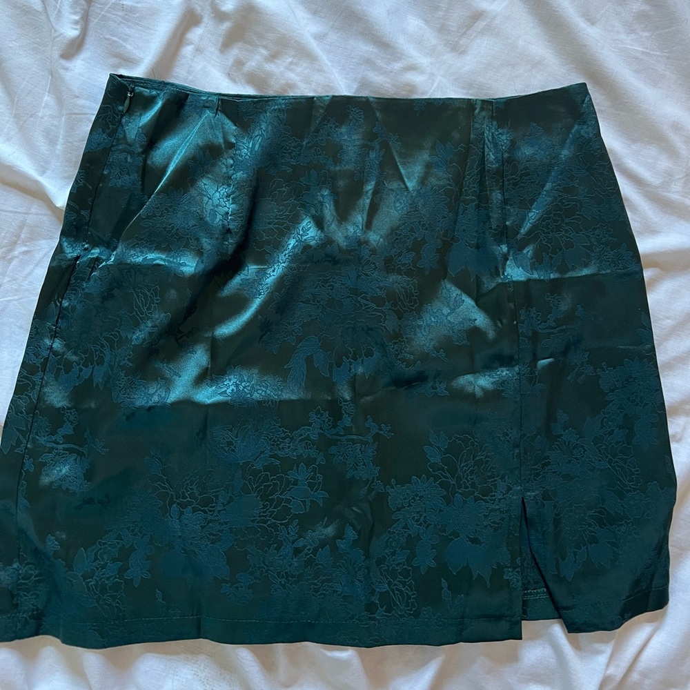 Satin mini skirt